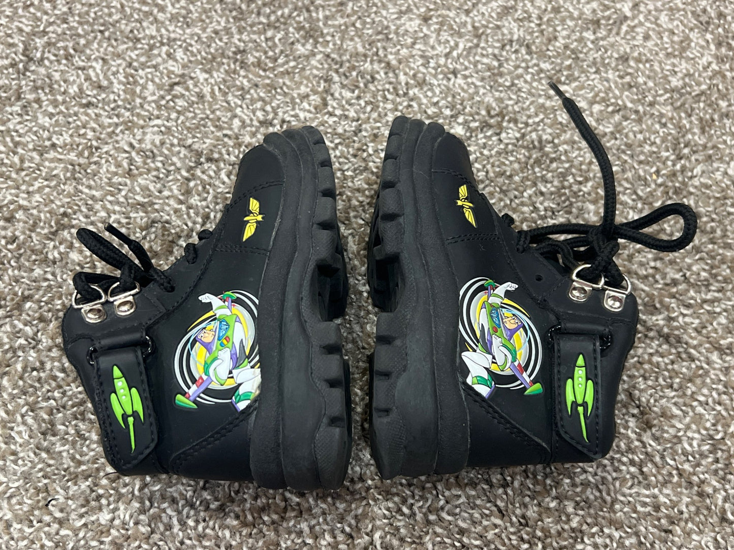 Boys Buzz Lightyear Black Boots, size 6, VGUC, Shoes 6 (Walkers:12-24 mth)