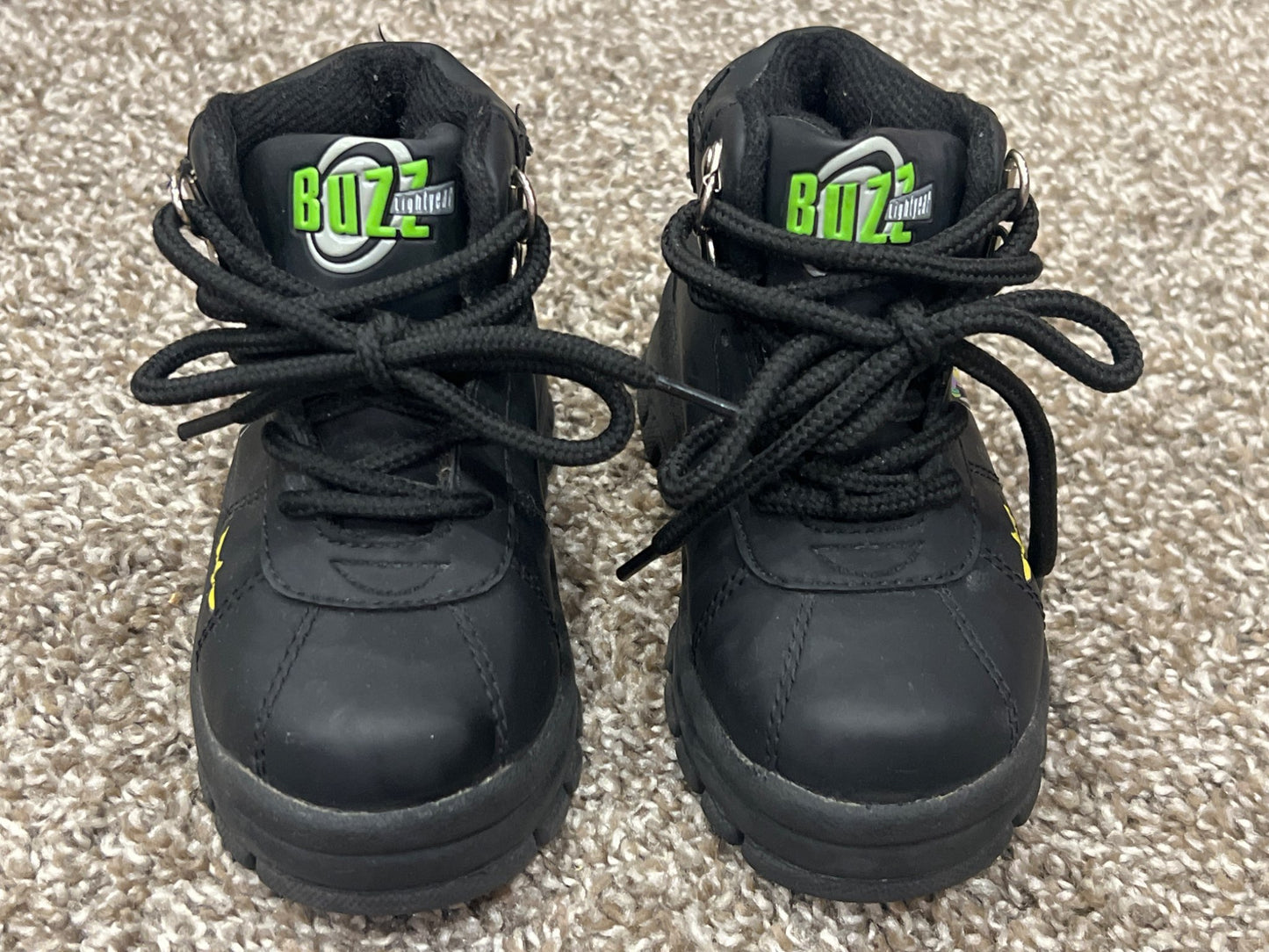 Boys Buzz Lightyear Black Boots, size 6, VGUC, Shoes 6 (Walkers:12-24 mth)