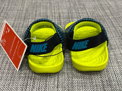 Nike Kawa Slide, Black/Aquamarine-Cyber-Black, size 7c, NWT, MSRP $30, Shoes 7 (Walkers:12-24 mth)