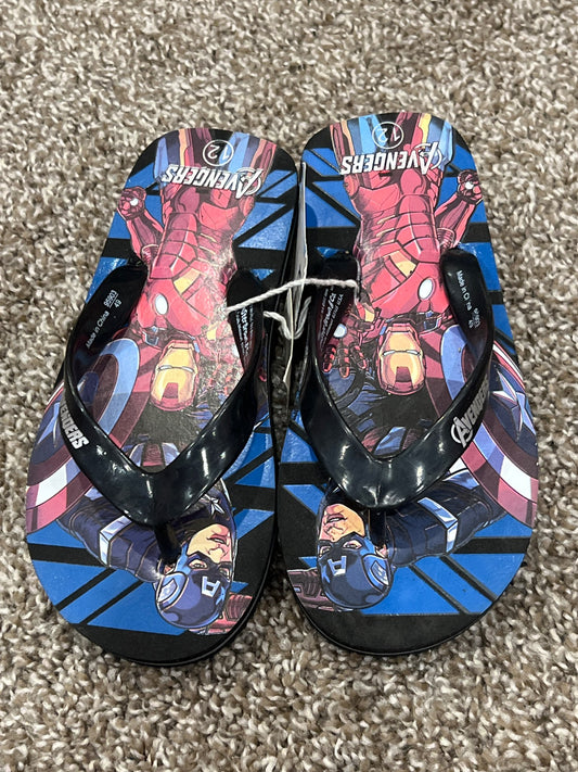 Boys, Marvel Avengers, Flip Flops, size 12, NWT, Shoes 12 (Toddler:2-4yr)