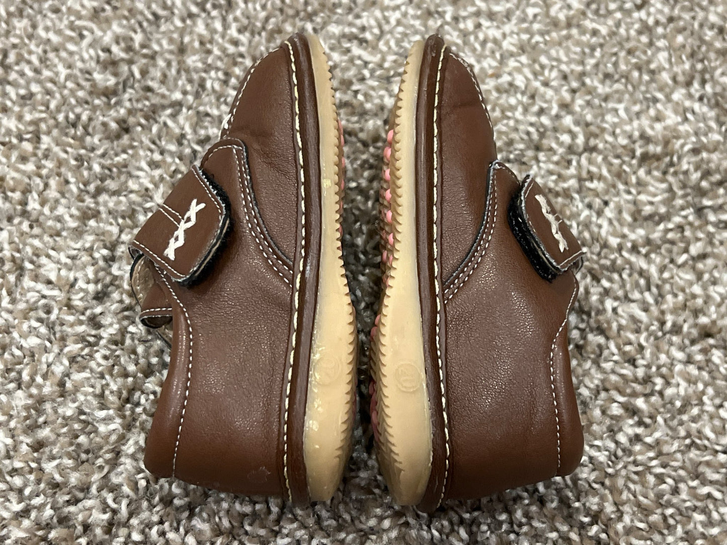 Boys, Brown, Foot Kinetic, Toddler Squeak Shoes, Approx. Size 4, VGUC, Shoes 4 (Baby: 0-12 mth)