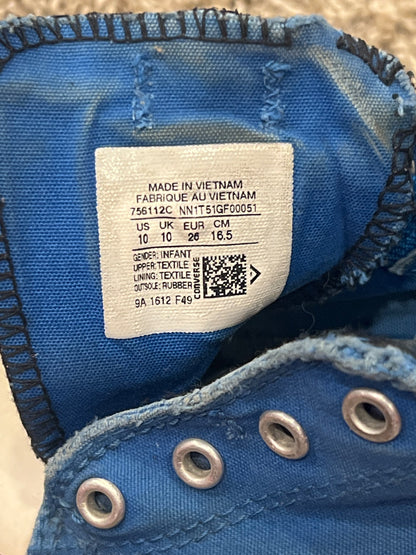Boys, Blue Velcro Converse Shoes, size 10, VGUC, Shoes 10 (Toddler:2-4yr)