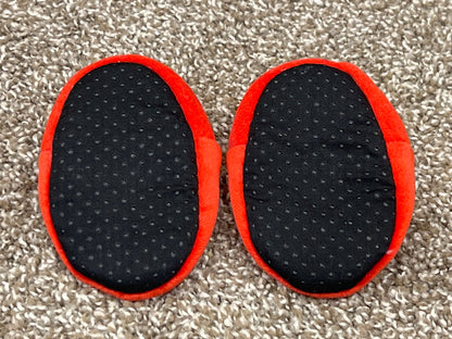 Baby Calgary Flames Slippers with black grip dot soft soles, approx. size 2, EUC, Shoes 2 (Baby: 0-12 mth)