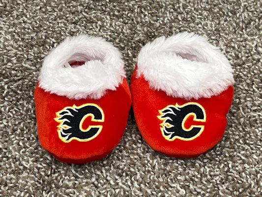 Baby Calgary Flames Slippers, approx. size 2, EUC, Shoes 2 (Baby: 0-12 mth)
