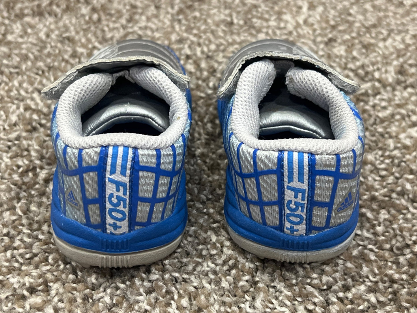 Adidas Sneakers, silver, blue, Running Shoes, size 5, VGUC, Shoes 5 (Walkers:12-24 mth)