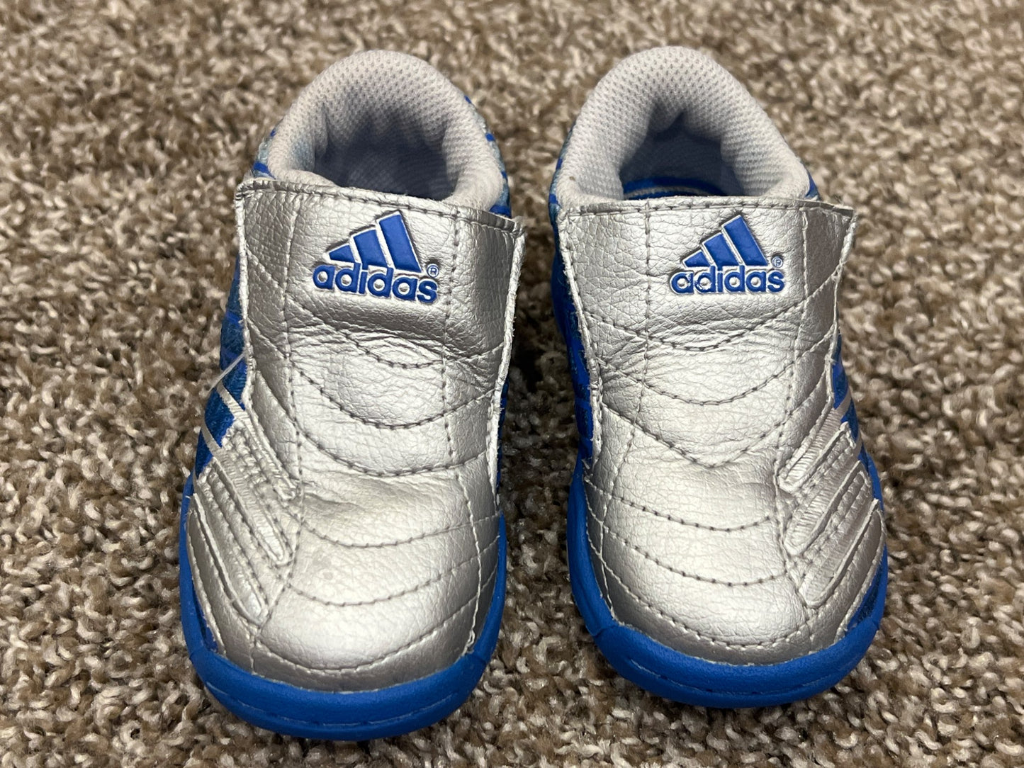 Adidas Sneakers, silver, blue, Running Shoes, size 5, VGUC, Shoes 5 (Walkers:12-24 mth)