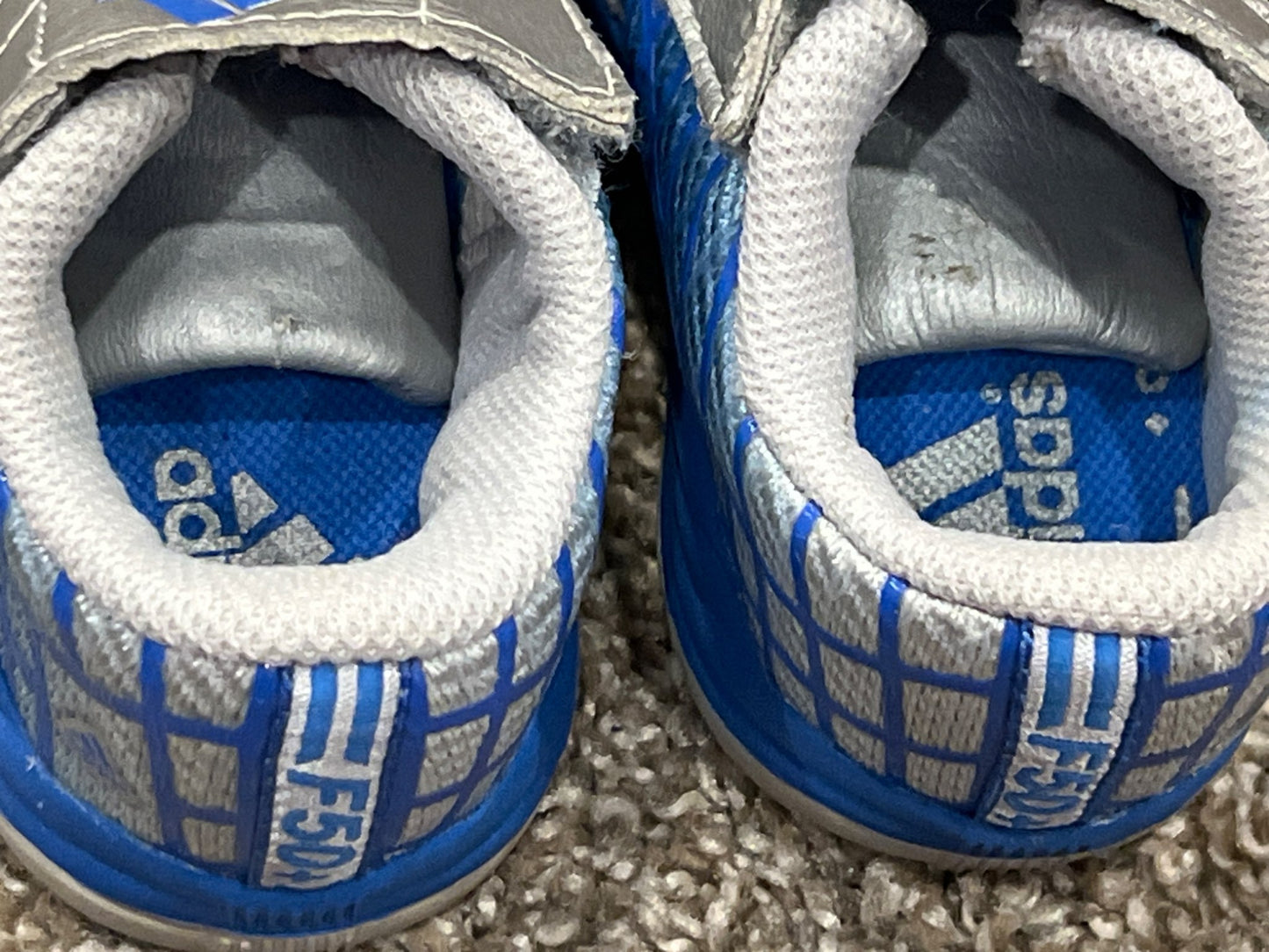 Adidas Sneakers, silver, blue, Running Shoes, size 5, VGUC, Shoes 5 (Walkers:12-24 mth)