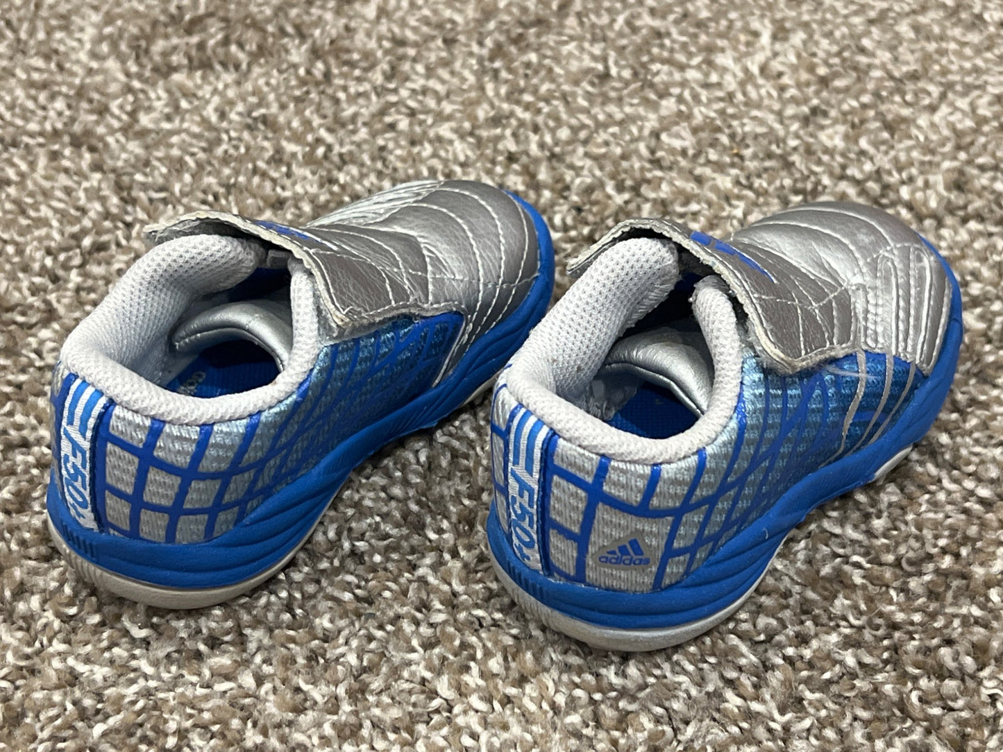 Adidas Sneakers, silver, blue, Running Shoes, size 5, VGUC, Shoes 5 (Walkers:12-24 mth)