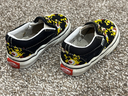 Vans Off the Wall Shoes, Toddler Boys skate shoes, Monster pattern, size 6, VGUC, Shoes 6 (Walkers:12-24 mth)
