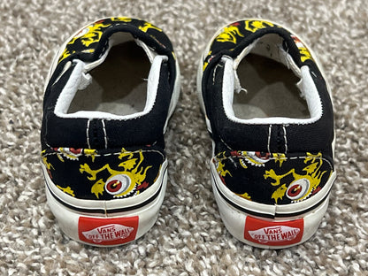 Vans Off the Wall Shoes, Toddler Boys skate shoes, Monster pattern, size 6, VGUC, Shoes 6 (Walkers:12-24 mth)