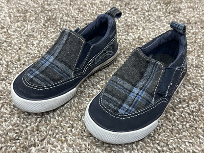 Joe Fresh Shoes, navy / grey plaid, size 5, VGUC, Shoes 5 (Walkers:12-24 mth)