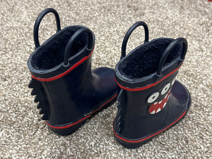 Monster, Lined Rubber Boots, toddler size 5, EUC, Shoes 5 (Walkers:12-24 mth)