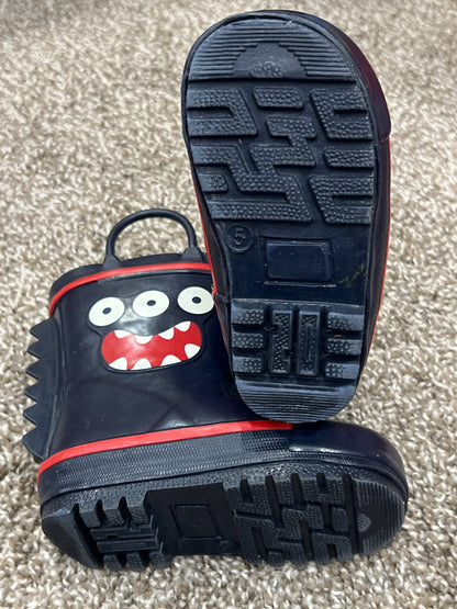 Toddler Boys, Monster, Lined Rubber Boots, size 5, EUC, Shoes 5 (Walkers:12-24 mth)