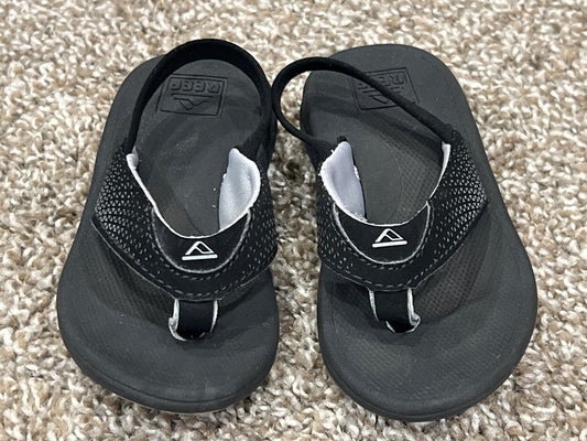 Toddler Boys, Reef Black Sandals, Flip Flop, size 6, VGUC, Shoes 6 (Walkers:12-24 mth)