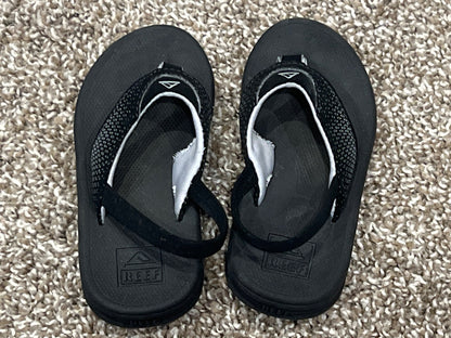 Toddler Boys, Reef Black Sandals, Flip Flop, size 6, VGUC, Shoes 6 (Walkers:12-24 mth)