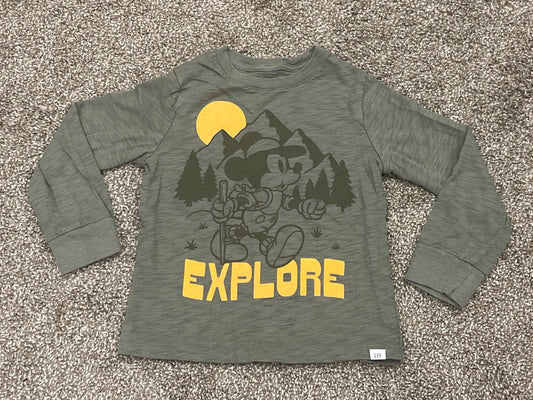 babyGAP, L/S Mickey Mouse “Explore” Shirt, GAP Kids, size 5, EUC, Kids 5/5T