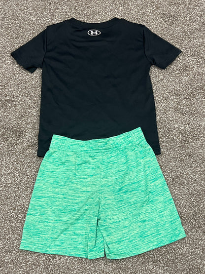 Boys Under Armour Black/Green Short Set, size 4, VGUC, Kids 4/4T