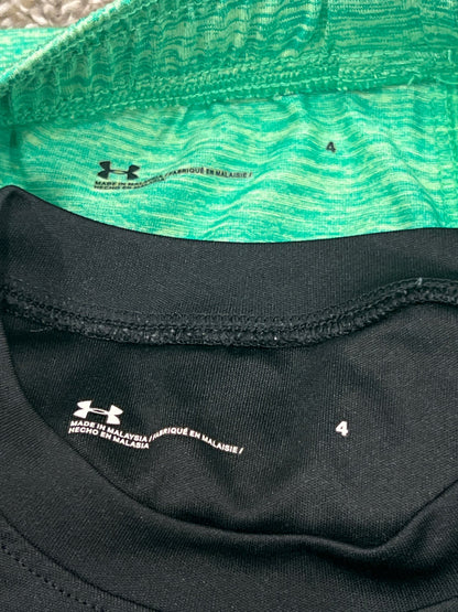 Boys Under Armour Black/Green Short Set, size 4, VGUC, Kids 4/4T