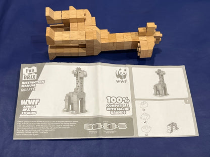 WWF Giraffe Fab Brix, Wooden Lego-type blocks, VGUC