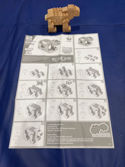 WWF Bear Fab Brix, Wooden Lego-type blocks, VGUC