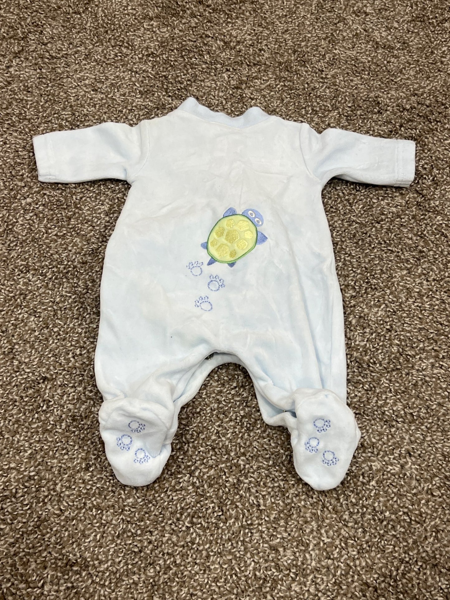 Light Blue,  Sears Baby Velour Froggie Sleeper, size up to 7lbs, VGUC, Kids Newborn