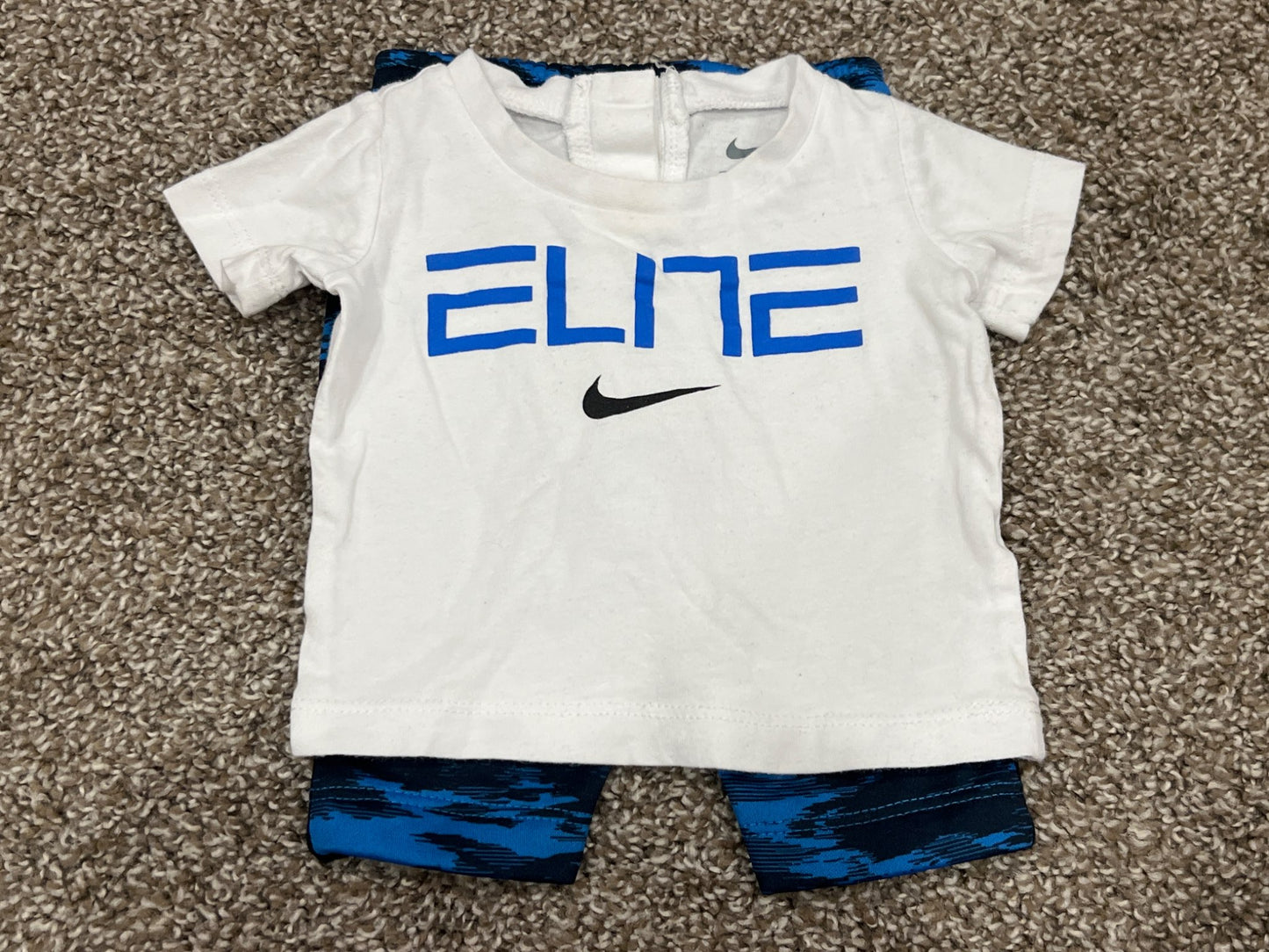 Baby Boys Nike Outfit White T-shirt with Blue Sport pants, size 0-3 mos, VGUC, Kids 3 Month (0-3M)