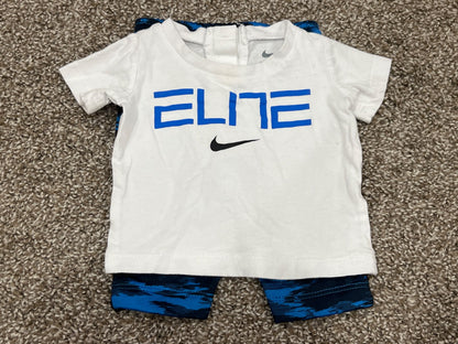 Baby Boys Nike Outfit White T-shirt with Blue Sport pants, size 0-3 mos, VGUC, Kids 3 Month (0-3M)