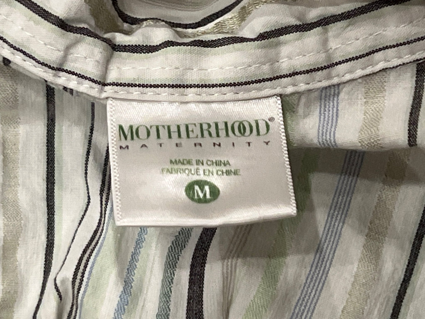 Motherhood Maternity, 3/4 sleeve striped dress shirt, size Medium, VGUC, Maternity M (8-10)