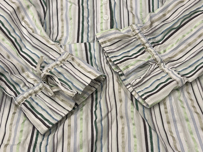 Motherhood Maternity, 3/4 sleeve striped dress shirt, size Medium, VGUC, Maternity M (8-10)