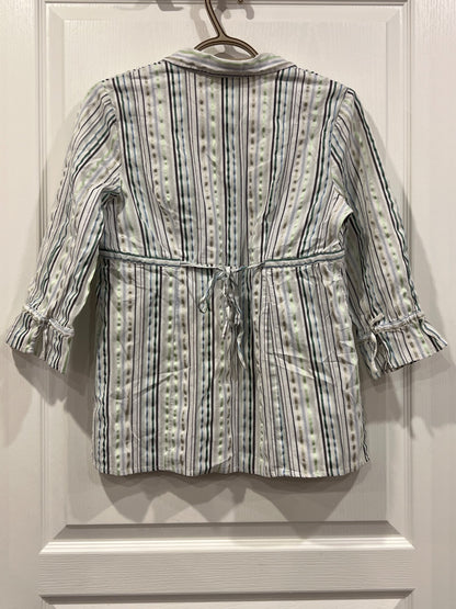 Motherhood Maternity, 3/4 sleeve striped dress shirt, size Medium, VGUC, Maternity M (8-10)
