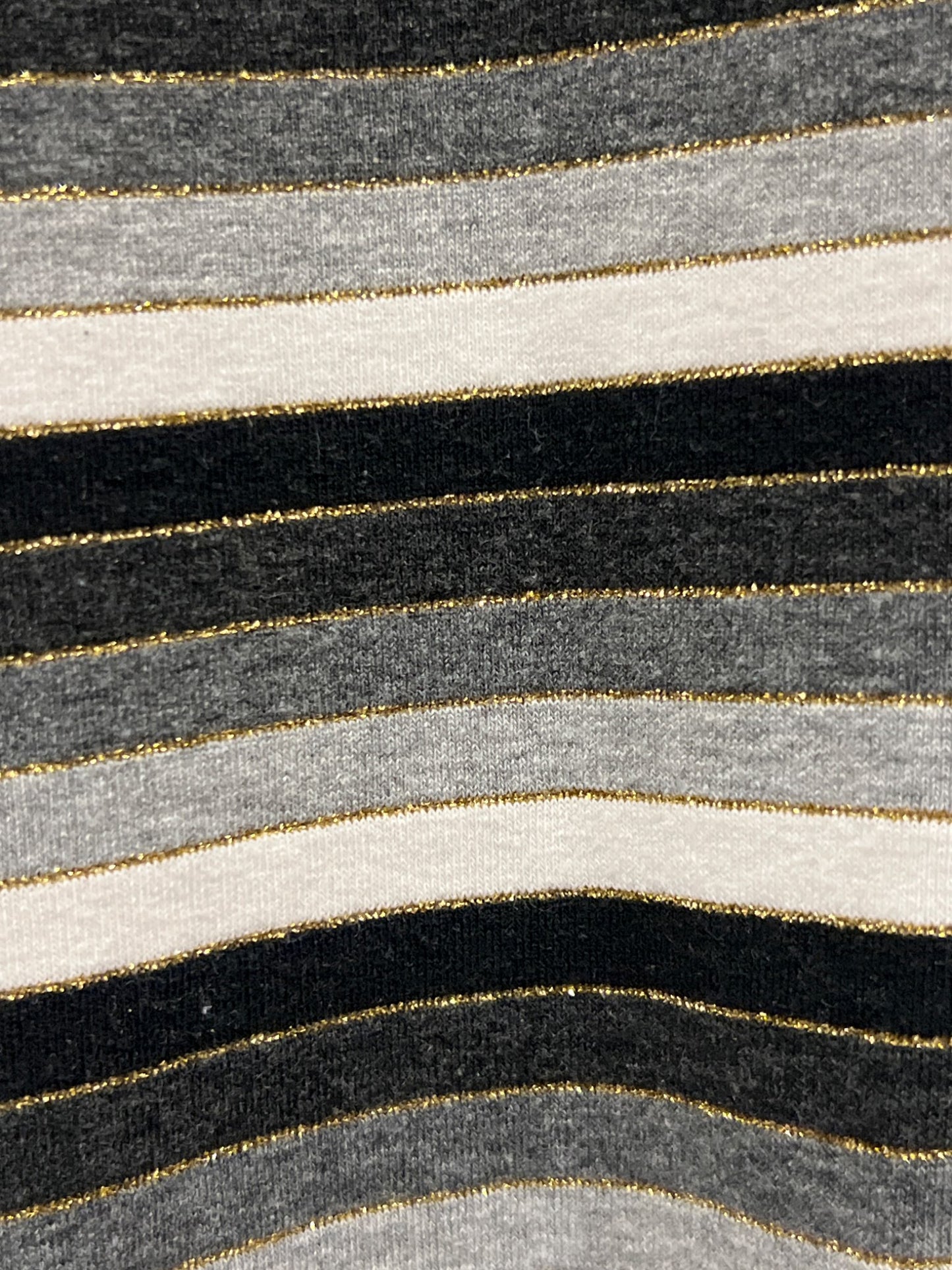 Maternity, Striped Top, black/grey/white/gold, 3/4 sleeve, VGUC, X-Small, Maternity XS (0-2)