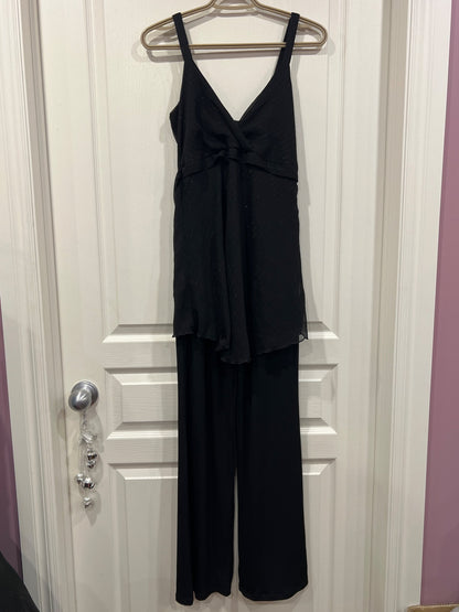 Thyme Maternity, black dressy jumpsuit/romper, size X-Small, VGUC, Maternity XS (0-2)