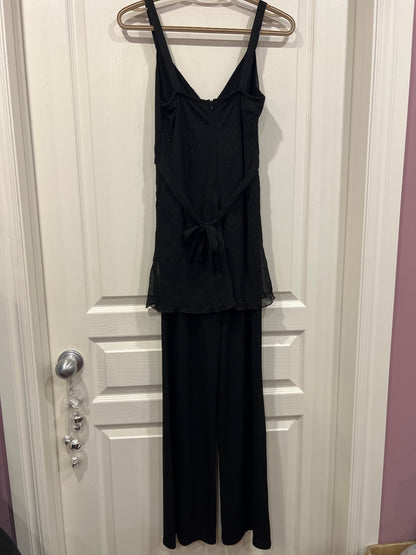 Thyme Maternity, black dressy jumpsuit/romper, size X-Small, VGUC, Maternity XS (0-2)