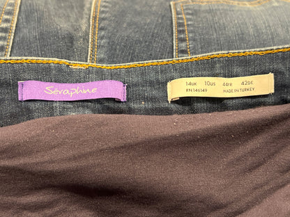 Seraphine Maternity, Denim Blue Jeans, size 10, VGUC, MSRP ~$100, Maternity M (8-10)