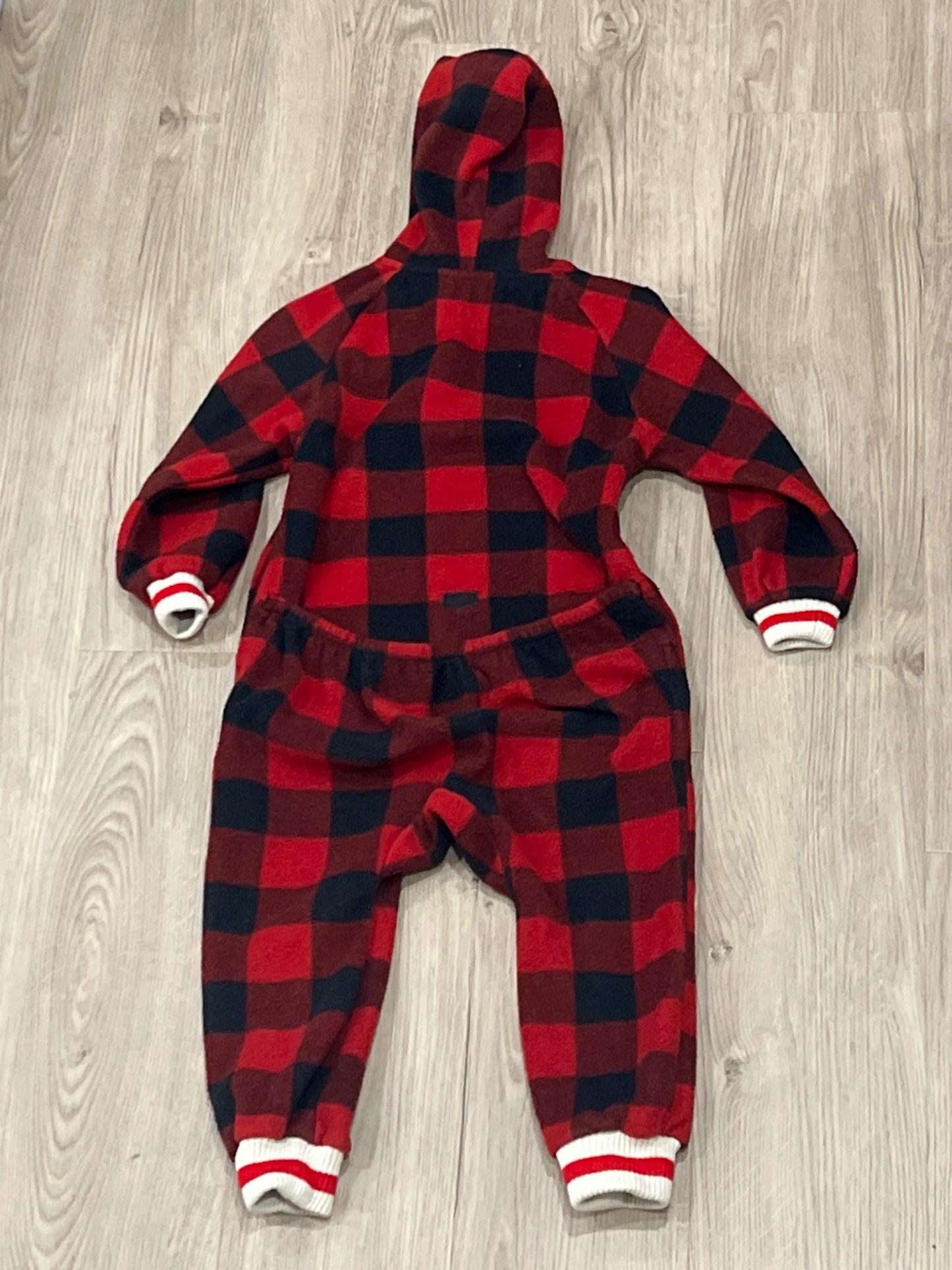 Kids Pookie, Buffalo Plaid Onesie Fleece Pajamas, size S (approx. 3-4), VGUC, Kids 3T