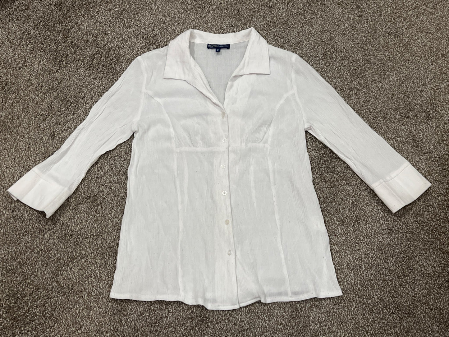 Thyme Maternity, white button up blouse, size X-Small, VGUC, Maternity XS (0-2)