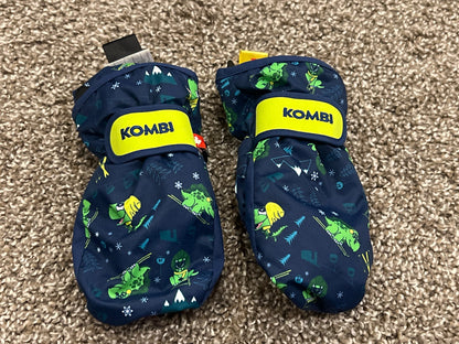 Kombi, Children’s Winter Mittens, Dinosaur print, size Med (Ages 4-5), EU, MSRP $29.95, Kids 4/4T