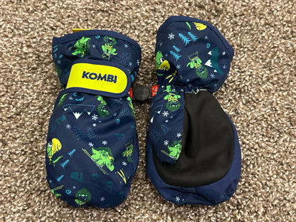 Kombi, Children’s Winter Mittens, Dinosaur print, size Med (Ages 4-5), EU, MSRP $29.95, Kids 4/4T