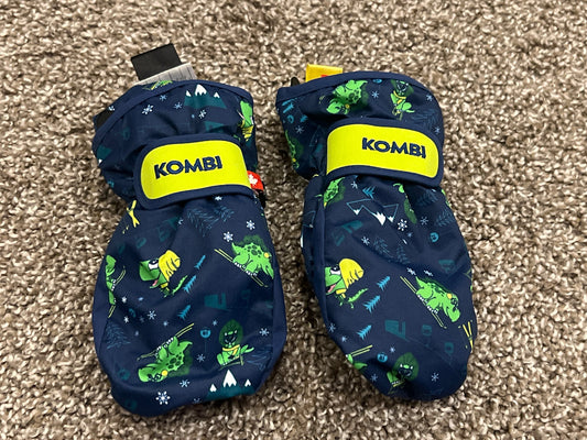 Kombi, Children’s Winter Mittens, Dinosaur print, size Med (Ages 4-5), EU, MSRP $29.95