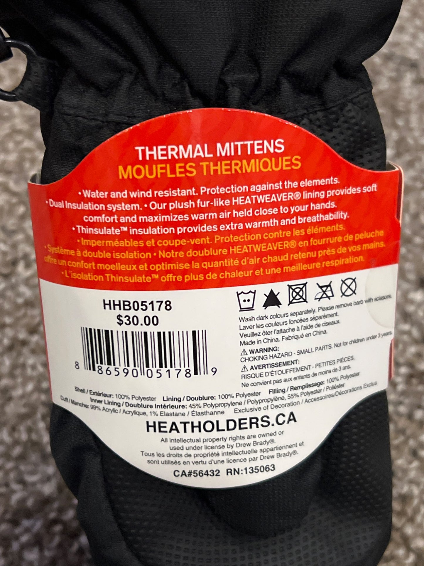 Heat Holders Winter Mittens, size 2-6X, NWT, MSRP $30.00
