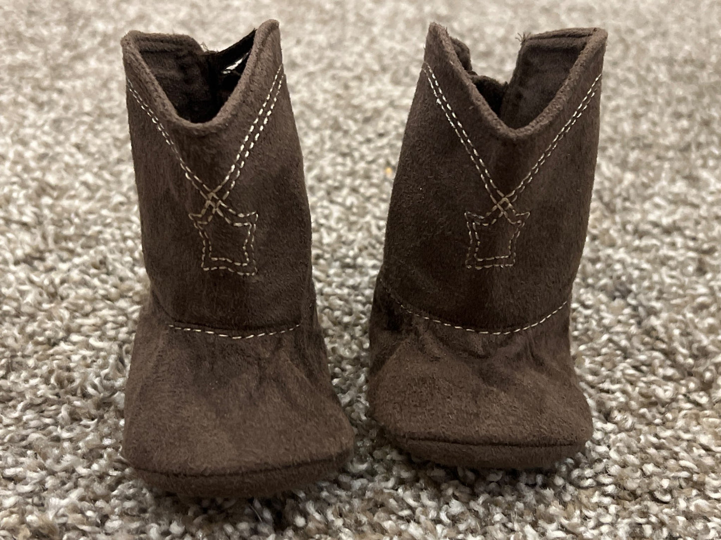 Brown Cowboy boot crib shoes, newborn size, EUC, Shoes 0 (Baby: 0-12 mth)
