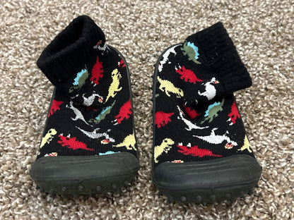 Black Dinosaur Sock shoes with rubber soles, size 8, VGUC, Shoes 8 (Toddler:2-4yr)