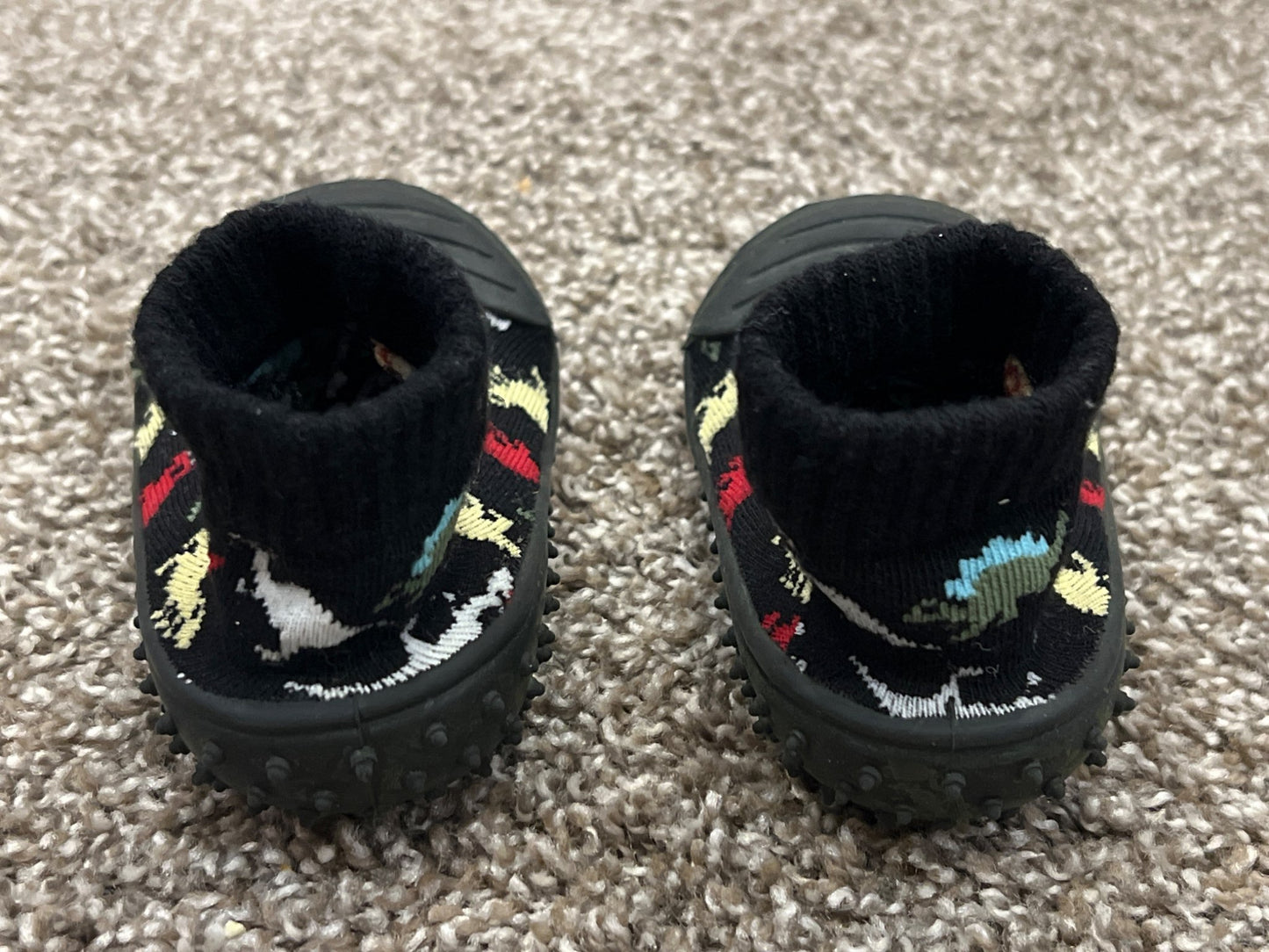Black Dinosaur Sock shoes with rubber soles, size 8, VGUC, Shoes 8 (Toddler:2-4yr)