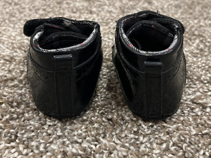 Black Patent Dress Shoes for baby, Velcro Crib Shoes, size 0-6 mos, VGUC, Shoes 1 (Baby: 0-12 mth)