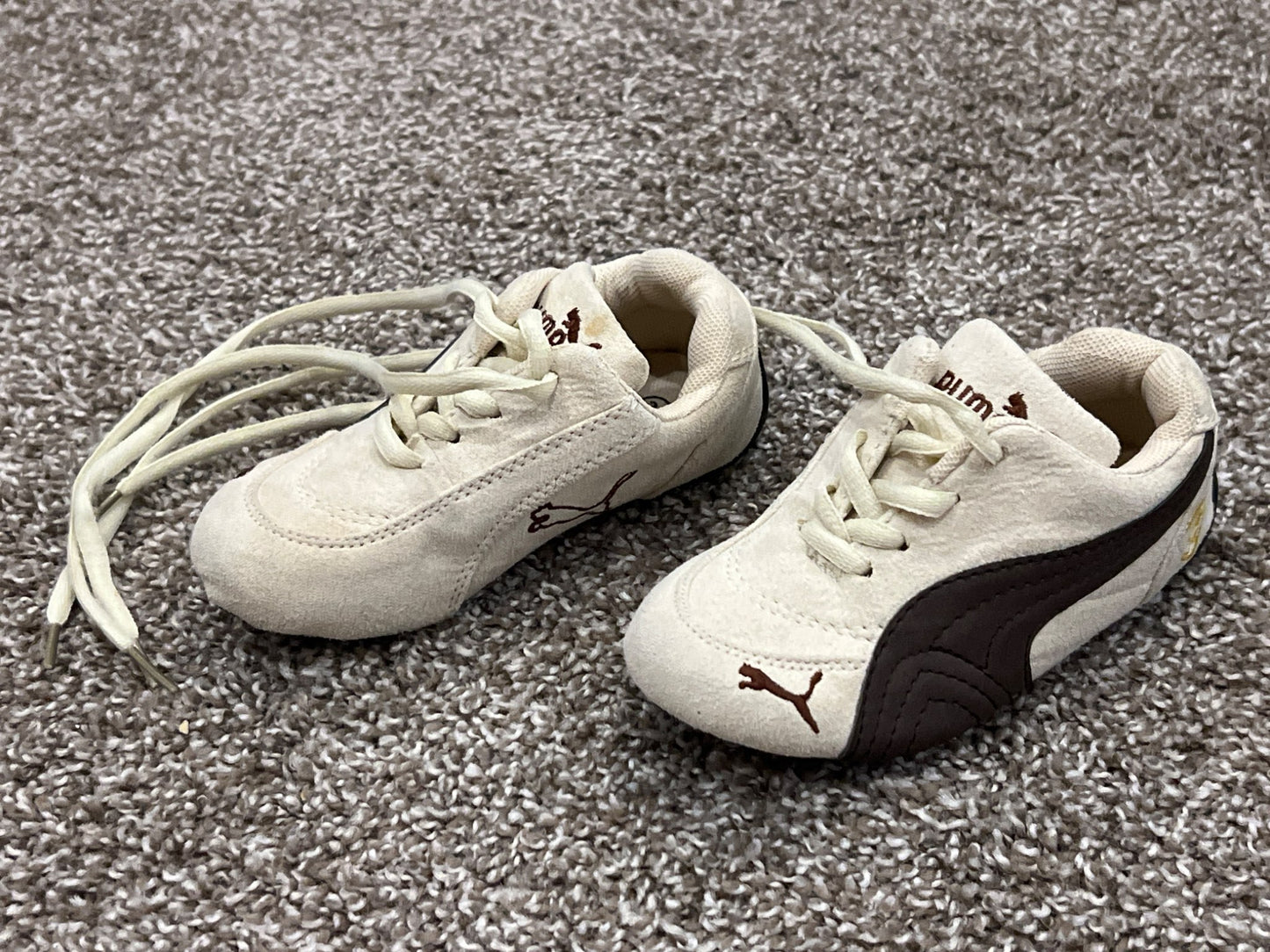 Puma, Cream/brown sneakers, size 10.5, VGUC, Shoes 10.5 (Toddler:2-4yr)