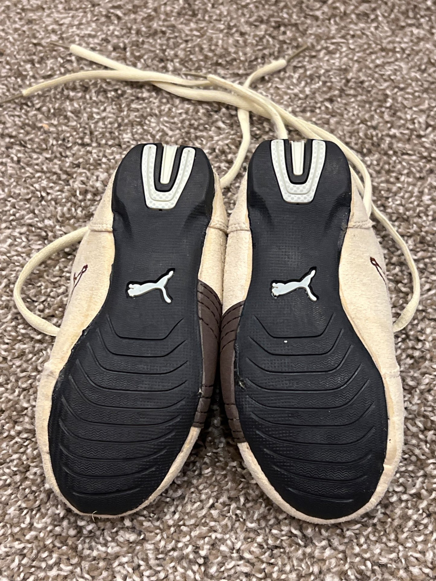 Puma, Cream/brown sneakers, size 10.5, VGUC, Shoes 10.5 (Toddler:2-4yr)