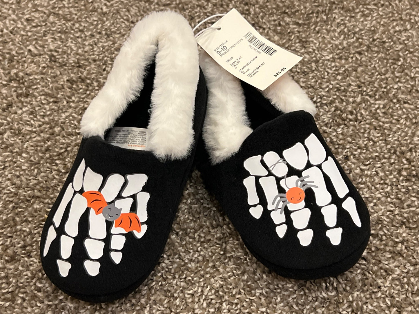 Gymboree, Skeleton Slippers, size 9-10, NWT, MSRP $26.95, Shoes 9 (Toddler:2-4yr)