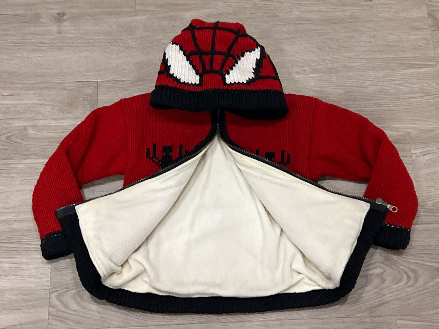 Knit Spiderman Sweater, Fleece-lined, Ecuathentic, Approx size 3-4 yrs, EUC, MSRP $65.00, Kids 3T