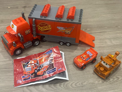 Disney Pixar’s Mega Bloks Set - Disney Cars Mack & McQueen Set 7769 (Retired) + Plus Bonus Mater, VGUC