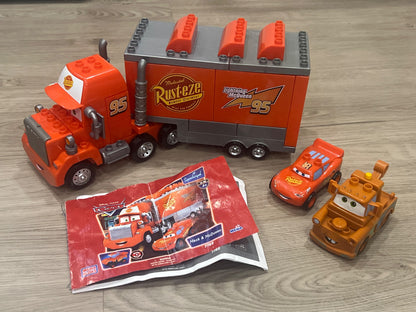 Disney Pixar’s Mega Bloks Set - Disney Cars Mack & McQueen Set 7769 (Retired) + Plus Bonus Mater, VGUC